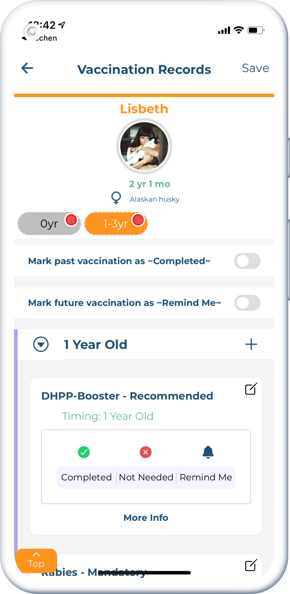 Screenshot of the app feature in smartphone