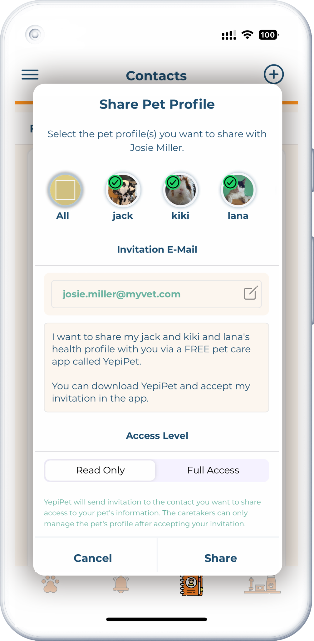 Screenshot of the app feature in smartphone